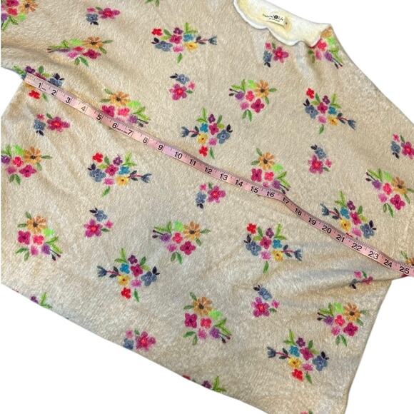 NWOT Natural Life Softer Than Cashmere Floral Mock Neck Sweater Size Medium - Picture 3 of 6